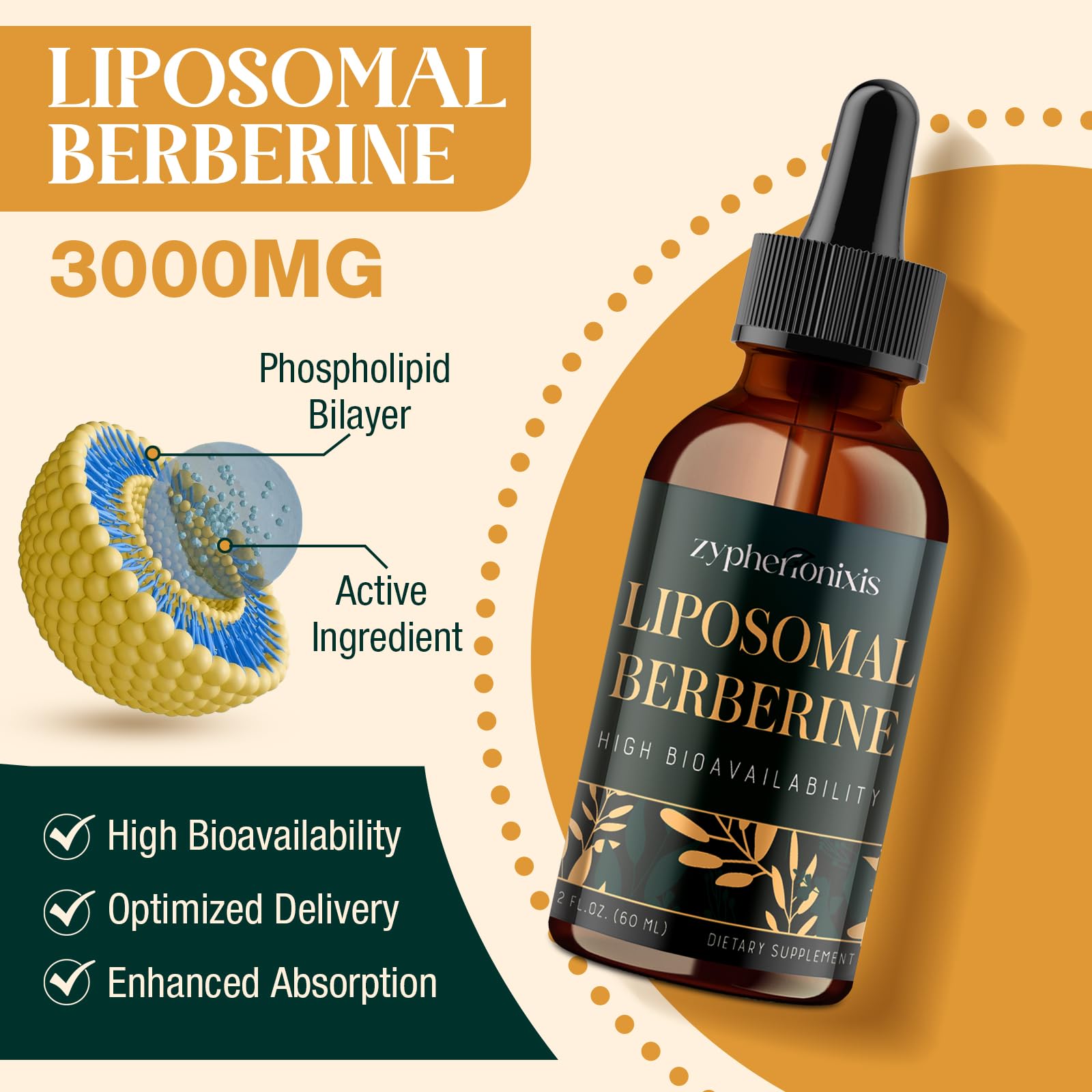 Zypherionixis 12-in-1 berberine blend with cinnamon and green tea for botanical support