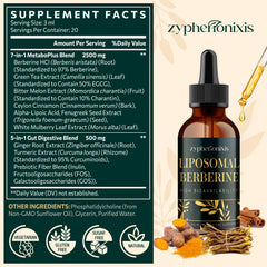Zypherionixis berberine drops with measuring dropper highlights convenient dosing.
