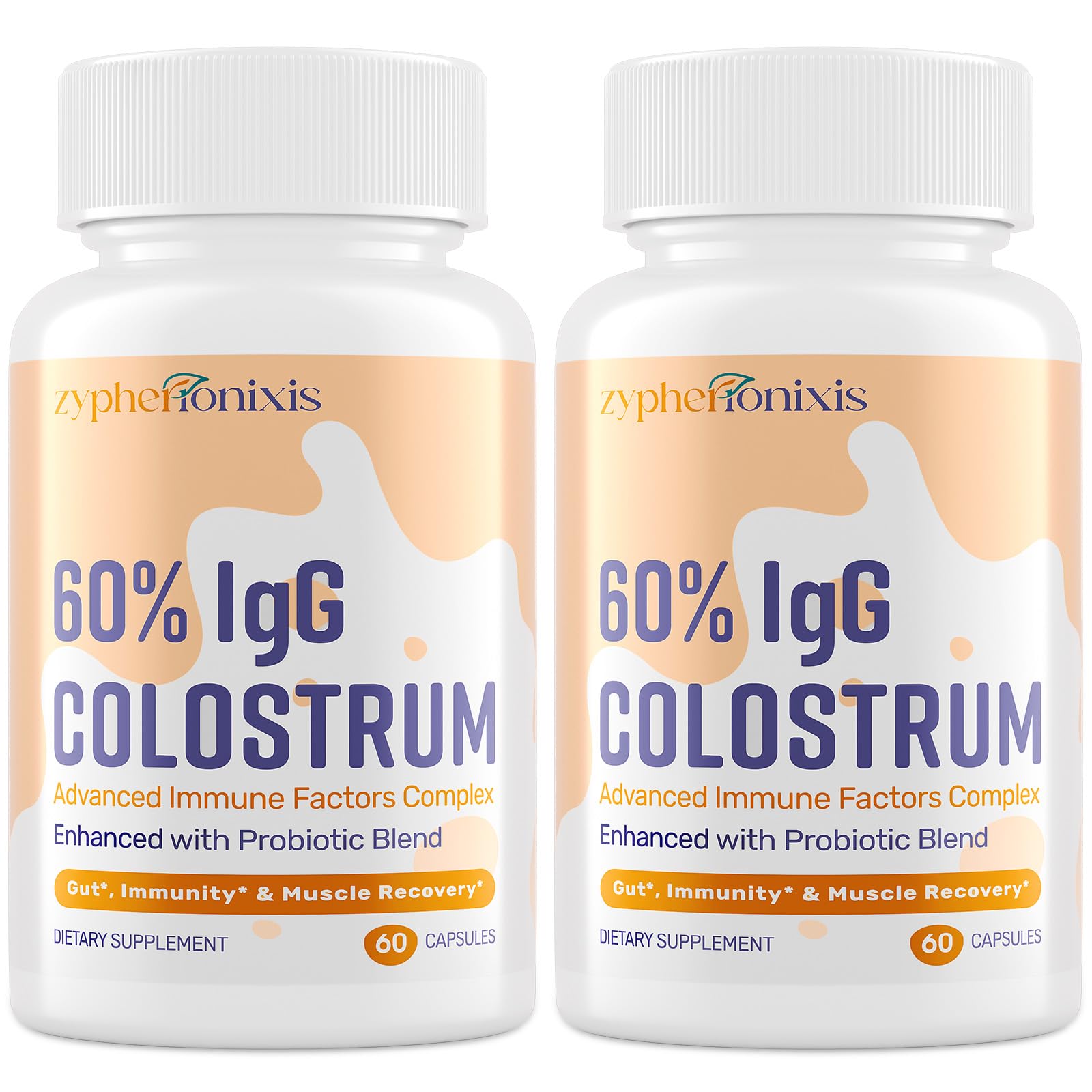Zypherionixis bovine colostrum capsules pack for daily immune support and overall wellness