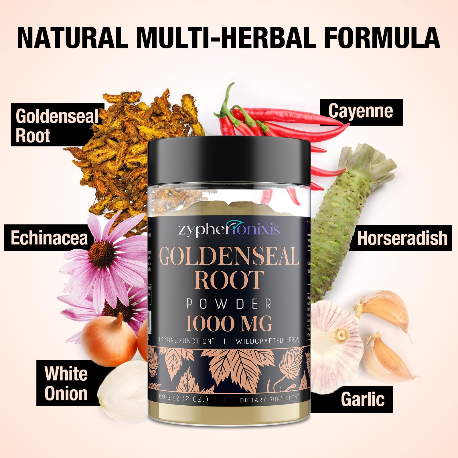 Zypherionixis wildcrafted root bundles emphasize sustainable sourcing and natural potency.