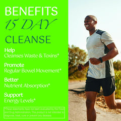 Packaging box of ZYY 15-Day Cleanse emphasizes vegan, non-GMO formula.